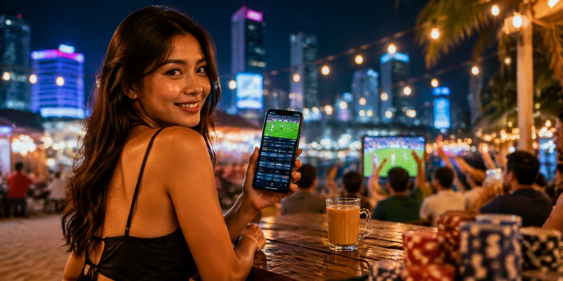 Pemain menggunakan aplikasi kasino mudah alih di Kuala Lumpur Malaysia